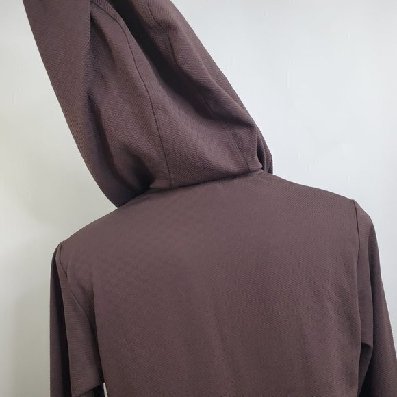 Lucy Hoodie XS Brown Textured Hood Jacket Pullover - Picture 7 of 11